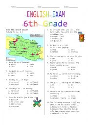 English Worksheet: 6th Grade Final Exam