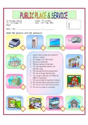 English Worksheet: Public Place & Computer