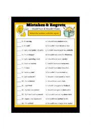 English Worksheet: Regrets & Mistakes