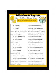 English Worksheet: Regrets & Mistakes