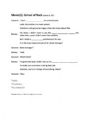 English Worksheet: School of rock