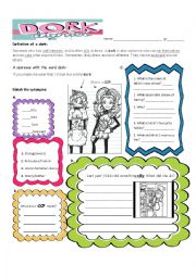 English Worksheet: I understand Dork Diaries 1 !  (p.1 to 9)