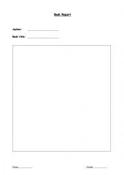 English Worksheet: Book Report Template