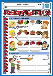 English Worksheet: FOOD & DRINKS WS 3