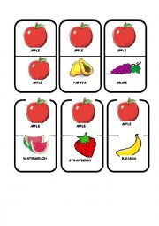 English Worksheet: Domino - Fruits