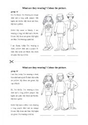 English Worksheet: What are they wearing today?
