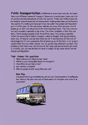 English Worksheet: transport