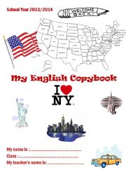 English Worksheet: Copybook cover school year 2014 NYC