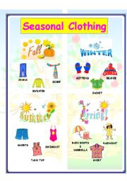 English Worksheet: Seasonal Clothing