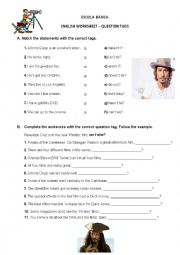English Worksheet: QUESTION TAGS