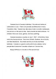 English Worksheet: Canada Day 