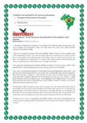 English Worksheet: Protest in Brazil