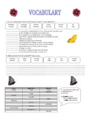 English Worksheet: VOCABULARY