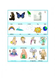 English Worksheet: Nature/ Animal/ Feeling and Emotion for Kids