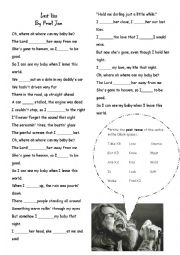 English Worksheet: Pearl Jam ,Last Kiss: Regular and Irregular past tense.