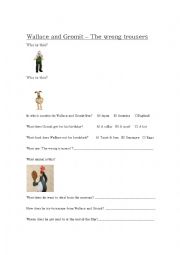 English Worksheet: Wallace and Gromit The Wrong Trousers