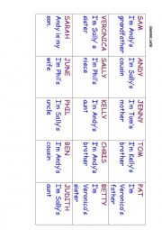 English Worksheet: living family tree