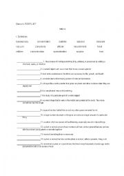 English Worksheet: BARRONS TOEFL Reading Vocabulary Model Test 3