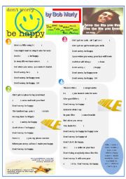 English Worksheet: Dont worry, be happy -Bob Marly