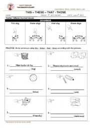 English Worksheet: this - that - these - those