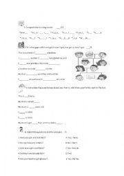 English Worksheet: Family and Have Got