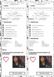 English Worksheet: I will always love you by Whitney Houston