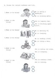 English Worksheet: present continuous