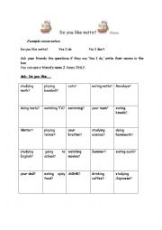 English Worksheet: Do you...?