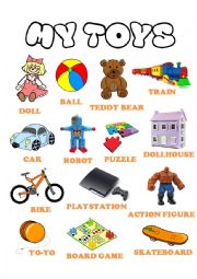 English Worksheet: Toys Picture Dictionary