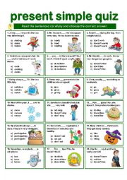 English Worksheet: PRESENT SIMPLE QUIZ