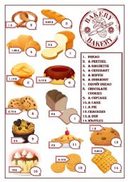 English Worksheet: Bakery