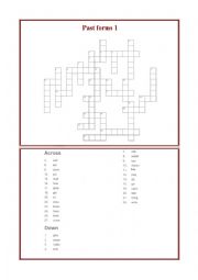 English Worksheet: Past forms - crossword puzzle1