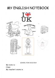 English Worksheet: Copybook cover school year 2014 