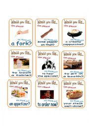 English Worksheet: Restaurant Go Fish 2/2