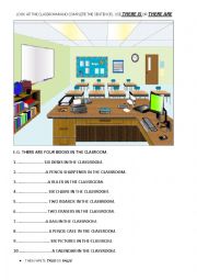 English Worksheet: THERE IS- ARE 