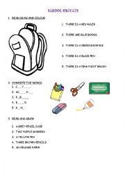 English Worksheet: SCHOOL OBJECTS