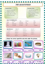 English Worksheet: QUANTIFIERS with PICTURE EXERCISES