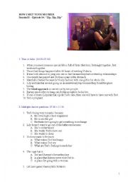 English Worksheet: How I met your mother Season 1 Ep 14