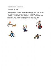 English Worksheet: communicative situation - choosing a job