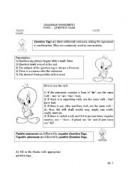 English Worksheet: Question Tags