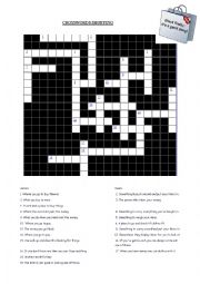 English Worksheet: Black Friday shopping crosswords