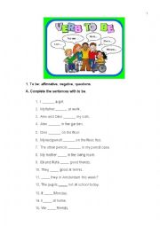 English Worksheet: Verb to be