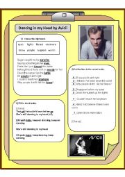 English Worksheet: Listening: Song2 *Dancing in My Head by Avicii*