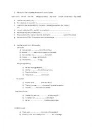 English Worksheet: Vocabulary Revision