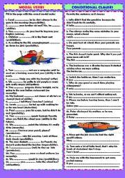 English Worksheet: Review 5: modal verbs & conditional clauses (+ key)