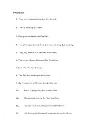 English Worksheet: Passives