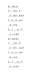 English Worksheet: Days of the week test