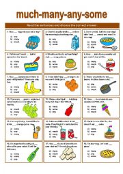 English Worksheet: SOME-ANY-MANY-MUCH QUIZ