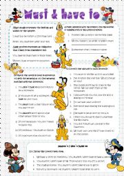 English Worksheet: Should & have to