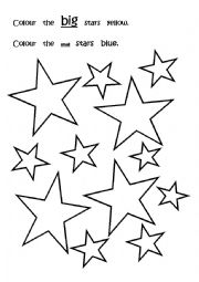 English Worksheet: Big and Small colouring